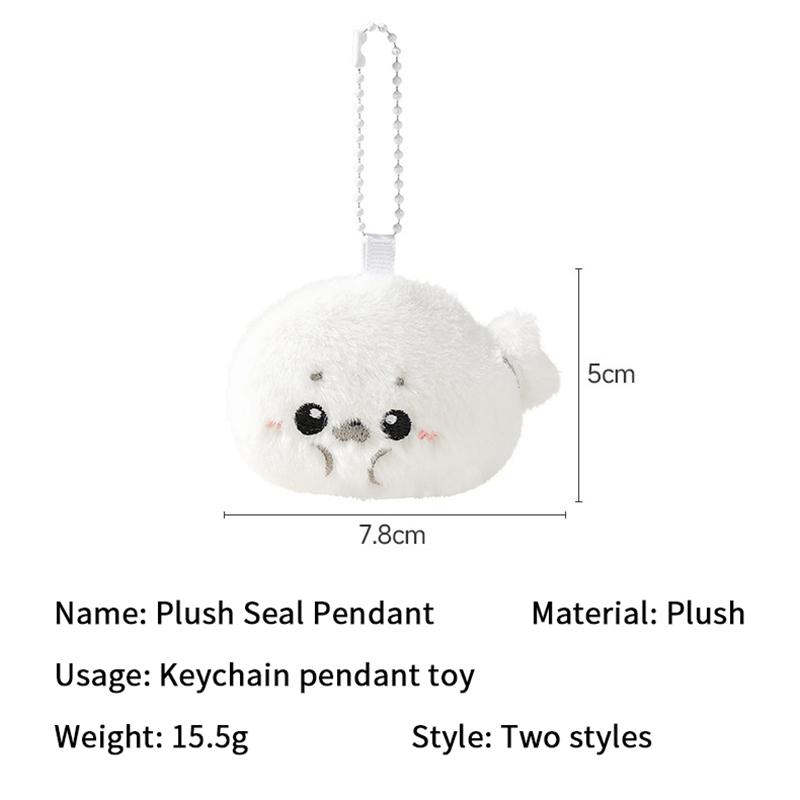 1/2 Pcs Cute Baby Seal Doll Plush Toy Pendant Cartoon Plush Keychain Ocean Toy Souvenir Seal Pendant Gift Doll Bag Pendant Gift