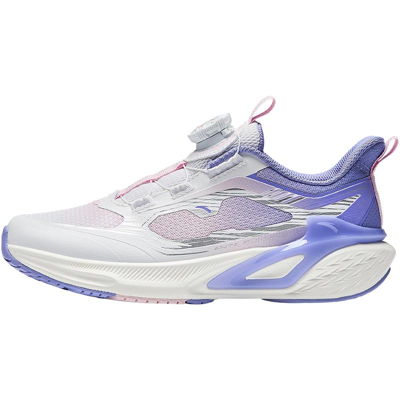 Anta Kids Synthetic Leather PG7 Youth Edition Lightweight Shock Absorption Low Top Running Shoes Kids running shoes White Blue Pink 322445531-2
