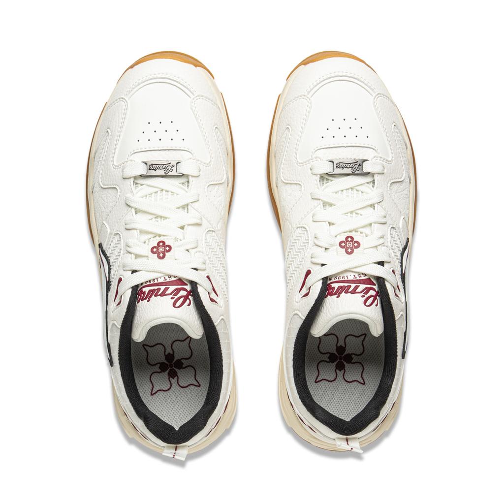 New LiNing Tianji 3 Slip Resistant Cushioning Abrasion Resistant Lightweight Low Top Skateboard Shoes Men's White Red AGCV085-5