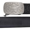 Business Toothless Alligator Pattern First Layer Cowhide Belt, Men'S Titanium Buckle Toothless Belt Buckle Head Ly39-25746-8