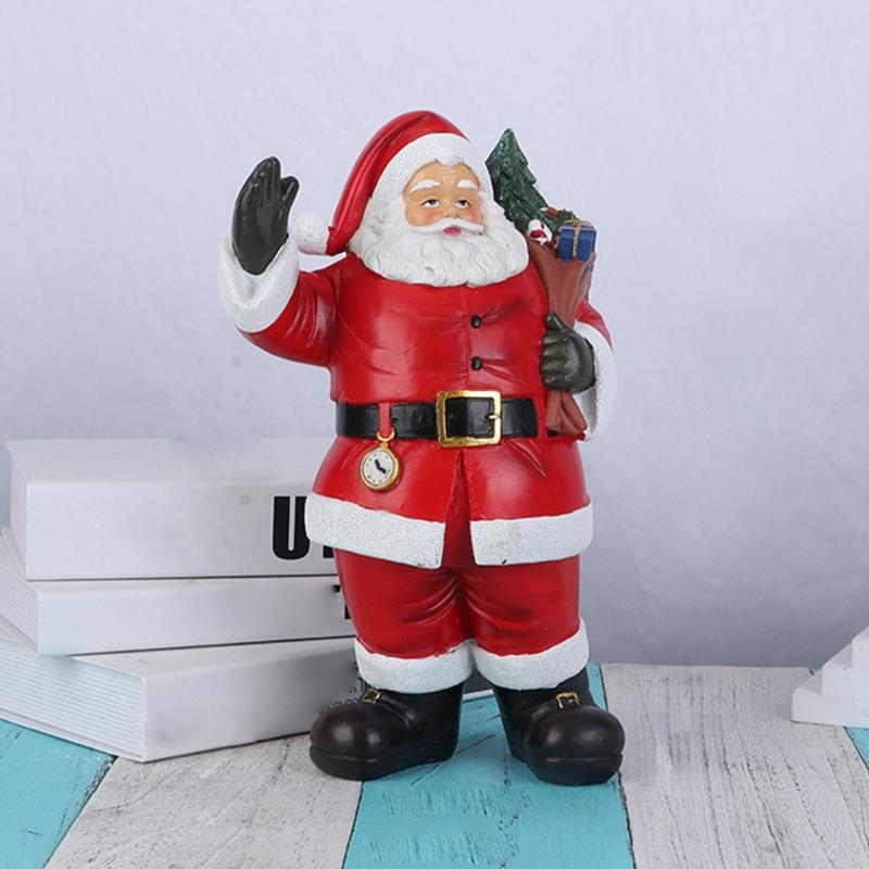 Christmas Figurine Figure Decors Resin Santa Clauses Statue Christmas Decorative Figurine Table Centerpieces for Holiday