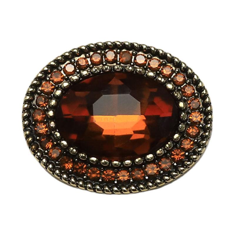 5 Stück Ovaler Edelstein Diamant Legierung Knopf Kleiner Duft Retro Stil Doppelseitiger Nylonmantelknopf Damenmantel Dekorativer Knopf