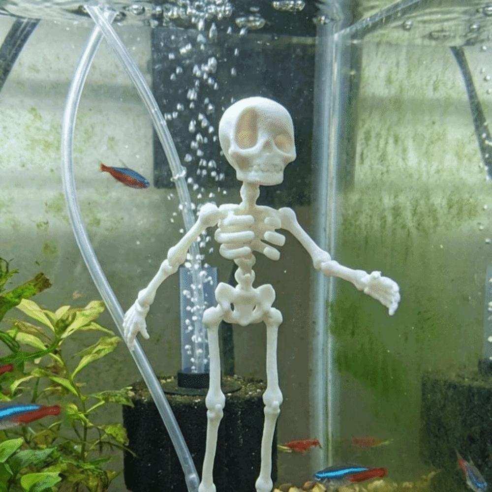 Plastic Dancing Skeleton Aquarium Ornament Movable Oxygen Skeleton  Aquariums Enthusiasts