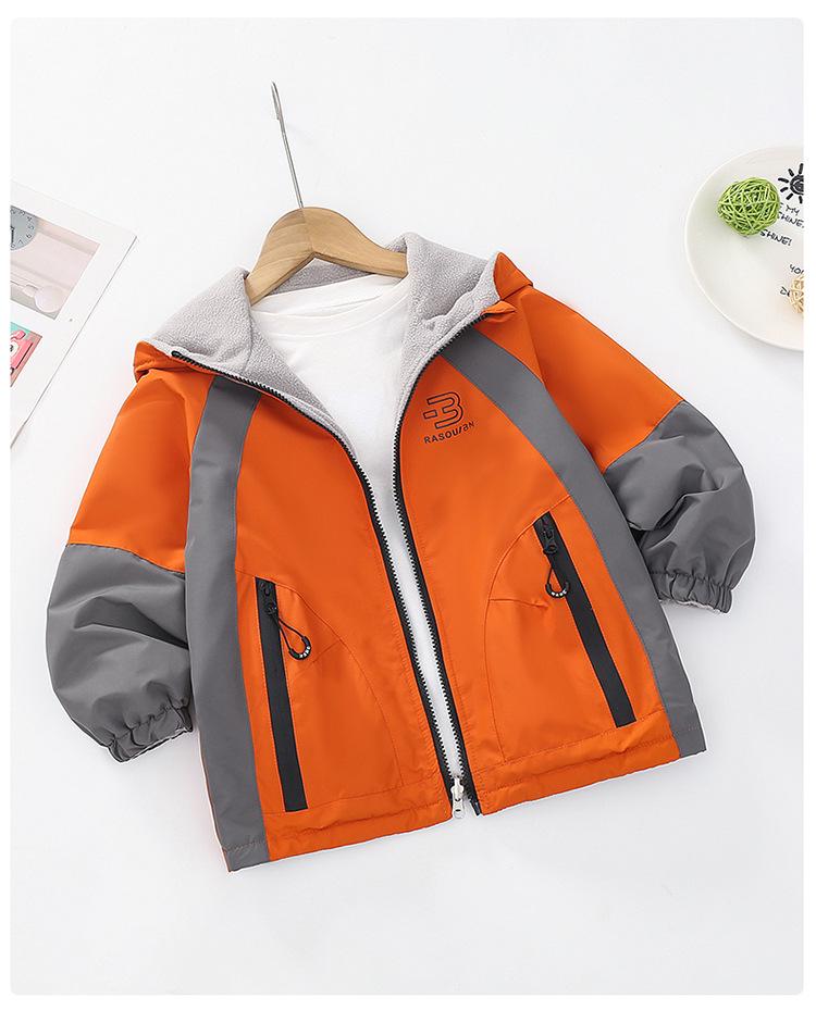 Wendbare Fleece-gefütterte Jacke für Jungen: Wasserdichte Kinder-Windjacke für Frühling & Herbst, Modell 2026.