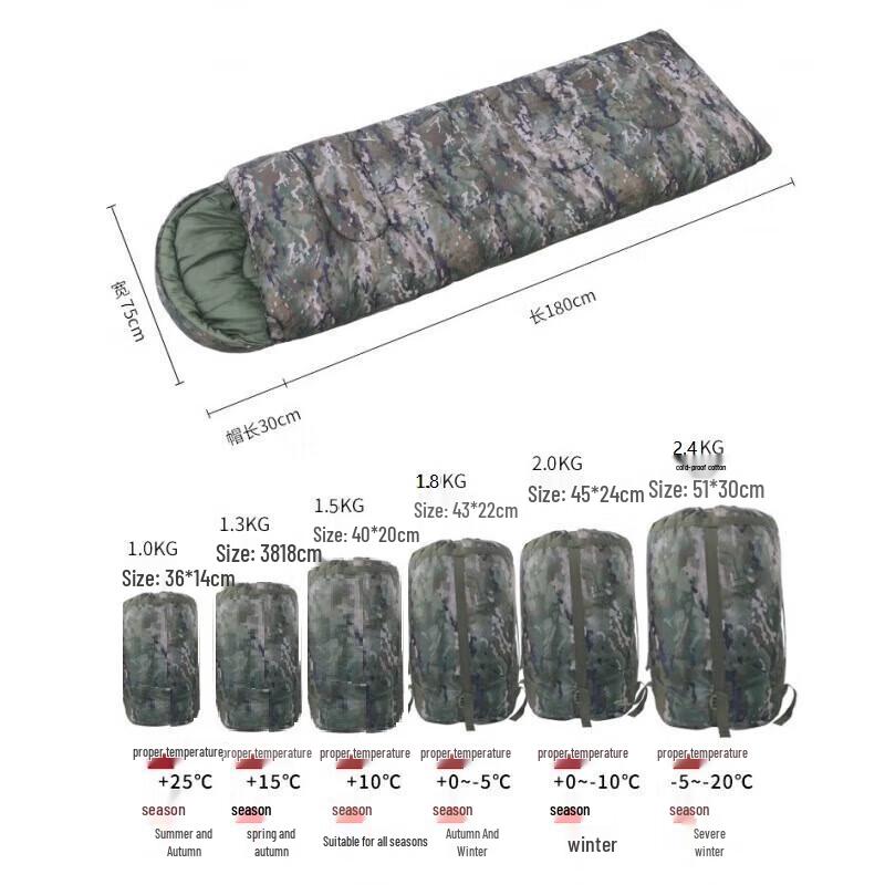 Tie Lan Single Envelope Style Camping Sleeping Bag