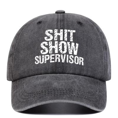 Unisex SHIT SHOW SUPERVISOR Estampado Lavado Bonés de Beisebol Primavera e Outono Chapéus Ajustáveis para Exterior Chapéu Protetor Solar