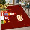 Vintage Christmas Carpet Mat Santa Claus Rug Snowy Scene Gift-filled Merry Xmas Red Bow Home Decoration Floor Mats Bedroom Rugs