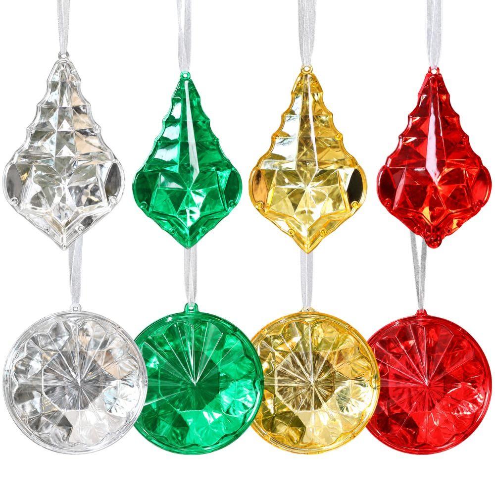 Faceted Christmas Tree Ornament Plastic Faceted Tree Ornament Window Hanging Decor