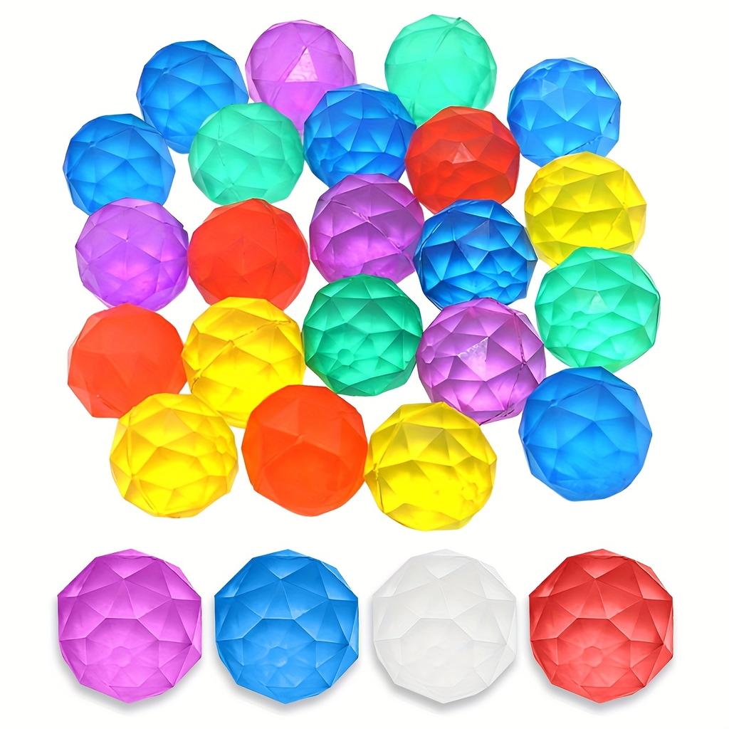12pcs Diamond Bouncy Balls 2.5CM Rubber Balls Assorted Colors for Carnival Prizes Party Favors Goodie Gift JXB