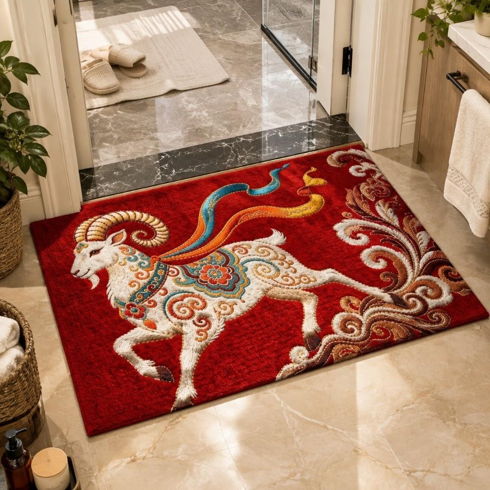 Non-slip Bath Mat Quick Dry Floor Mat Pony Door Mat Holiday