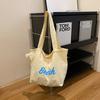 Korean Style Candy Color Canvas Tote With Zipper Closure For Casual Outfits