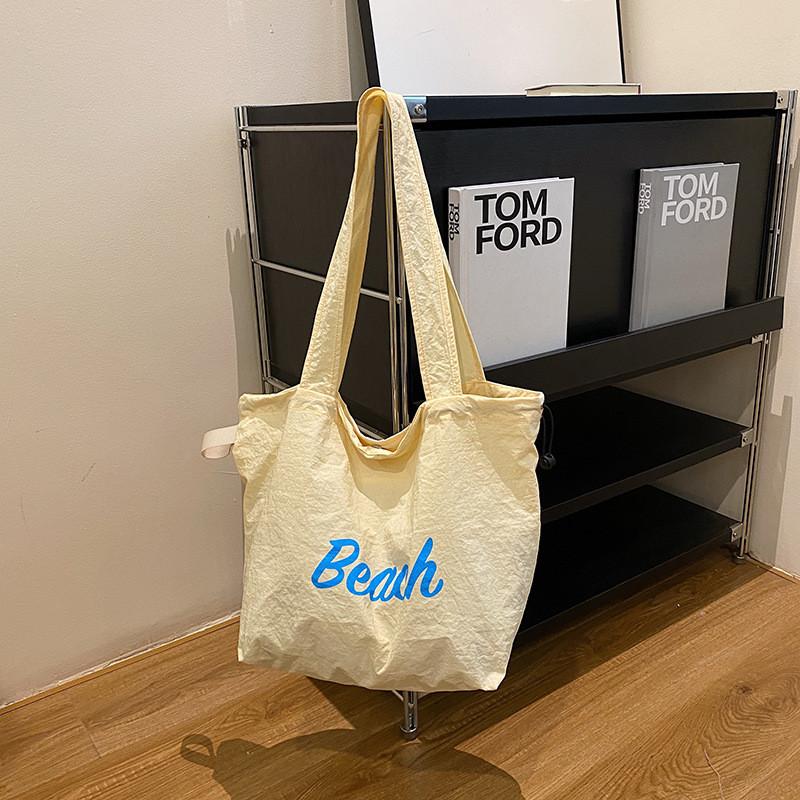 Korean Style Candy Color Canvas Tote With Zipper Closure For Casual Outfits