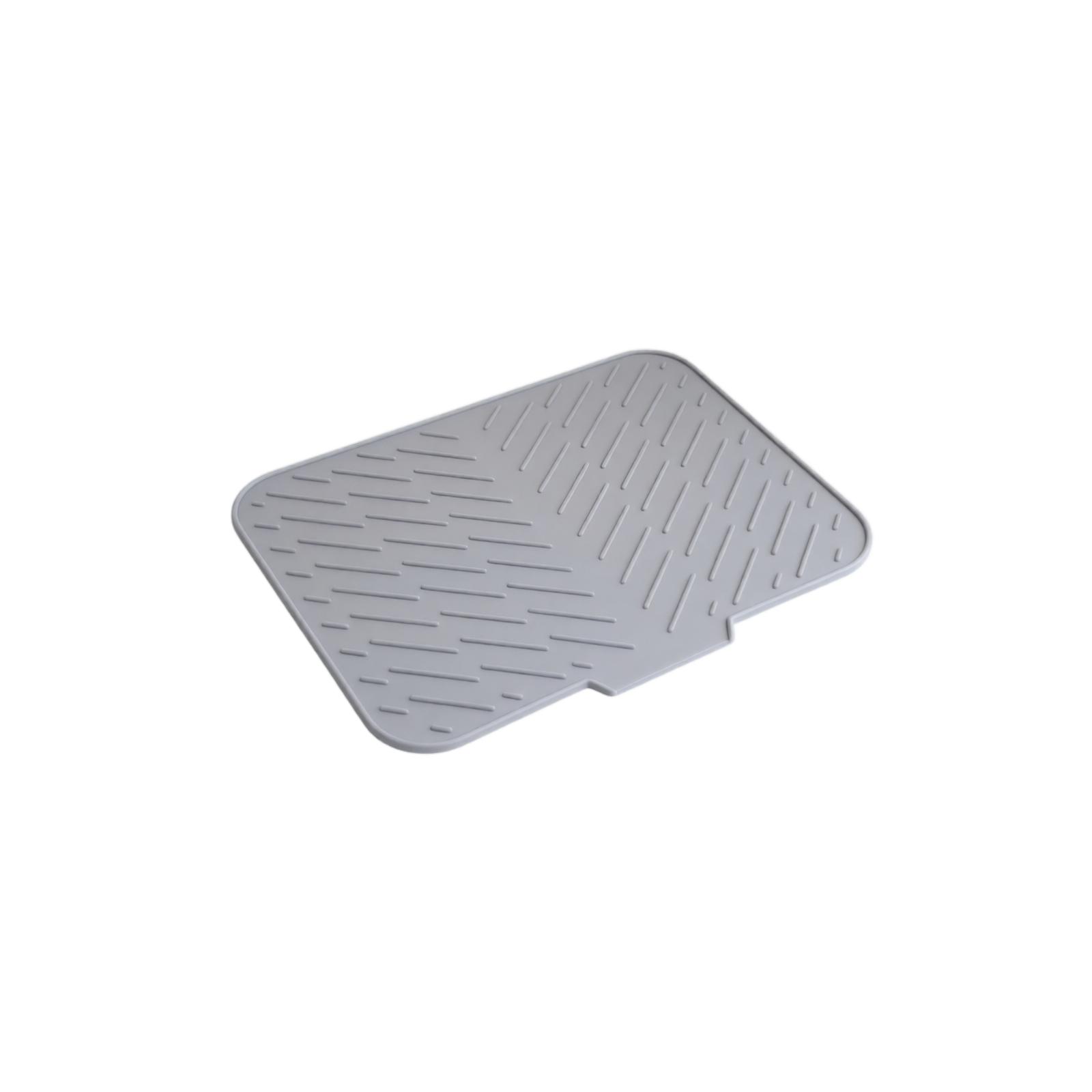 Silicone Drying Mat for Bowls and Dishes with Sloped Drainage Design Kitchen Sink Mat Non-Slip Heat Resistant Flexible Material
