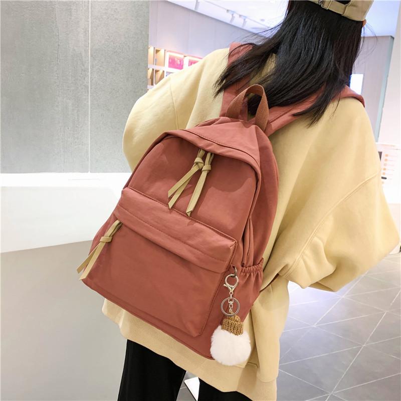 Vintage Girl Schoolbag Female Style High School College Student Junior High School Student Simple Super Fire Backpack Backpack