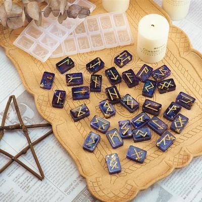 2 Rodzaje Runy Forma Żywiczna Mit Tarot Epoksydowe Domino Silikonowe Narzędzia DIY Akcesoria Wisiorek Rękodzieło Biżuteria Rzemiosło(Tylko formy)