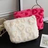 Plush Storage Bag Large Capacity Travel Portable Makeup Bag Heart Pattern Hand Carry Pouch Cosmetiquera Para Maquillaje Lovely