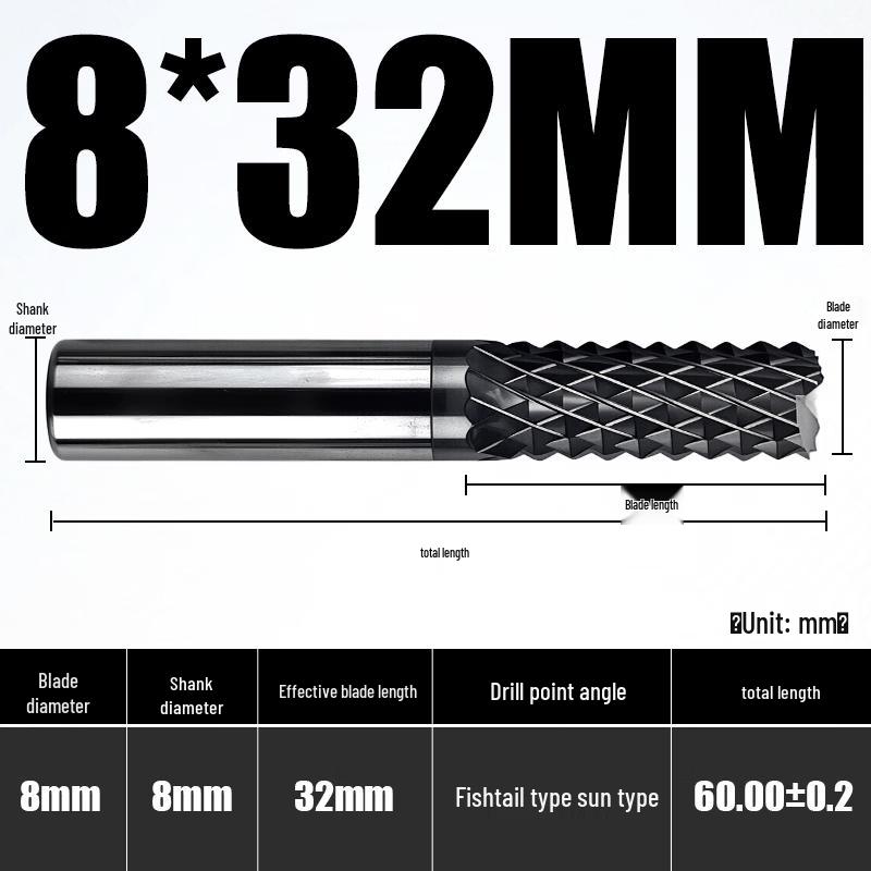 

Aokewen D6*28*50 Tungsten Steel Corn Milling Cutter