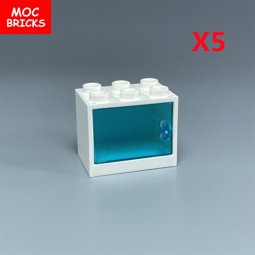 MOC Blocks Box Cupboard Container 2x3x2 Cabinets Assembles Particles 4532 4533 City House Construction Bricks Parts