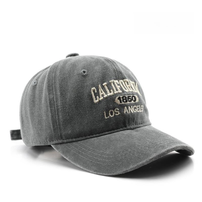 Gorra de béisbol retro vintage de algodón para hombre y mujer, con letras bordadas en mezclilla, de algodón, suave, informal, unisex.