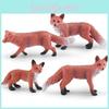 Hochwertige PVC-Fuchsfiguren mit vier verschiedenen bunten Rotfuchs-Modellen