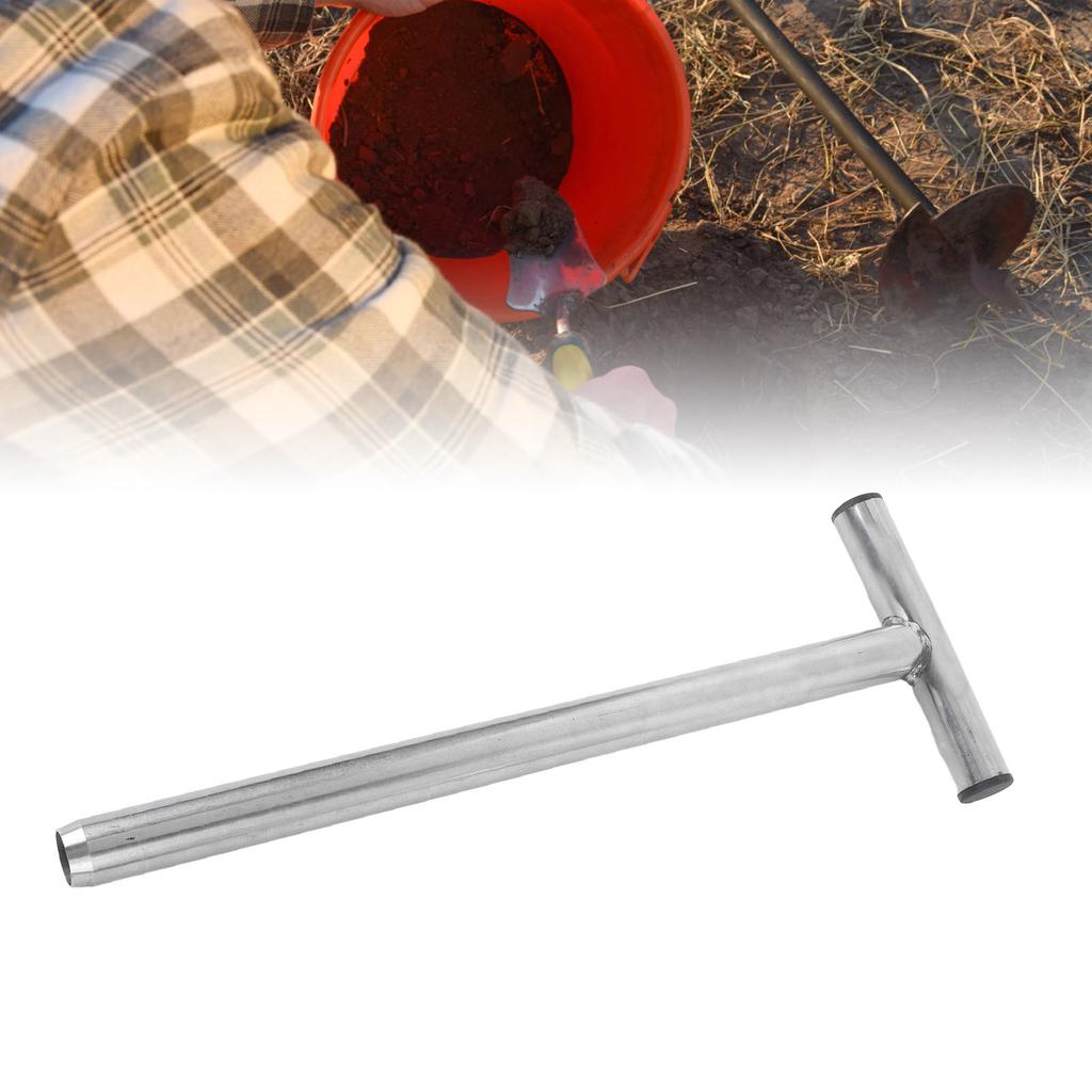 Soil Sampler with 2 Sampling Bags Reusable Rustproof Steeltubular T- Handle Soil Probe for Plant Care Garden Lawn Farm