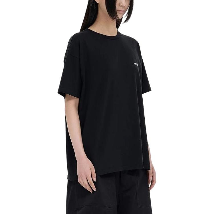 WE11DONE SS23 T Shirts Unisex Crew Neck Moderate Straight Fit WD-TT1-23-796-U-BK