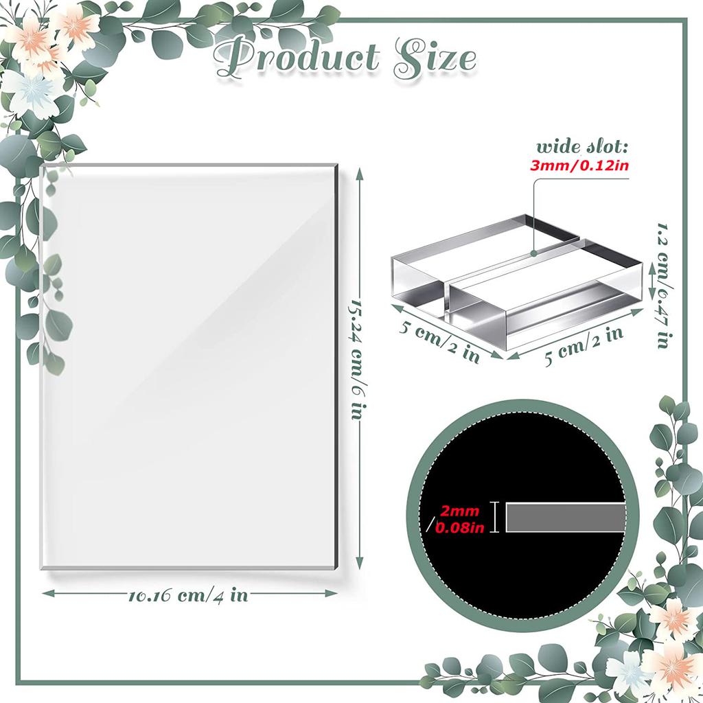 Arched Acrylic Signs with Stand Blank Clear/Frost Acrylic Table Number With Stand, DIY Wedding Decoration Menu Bar List Sign