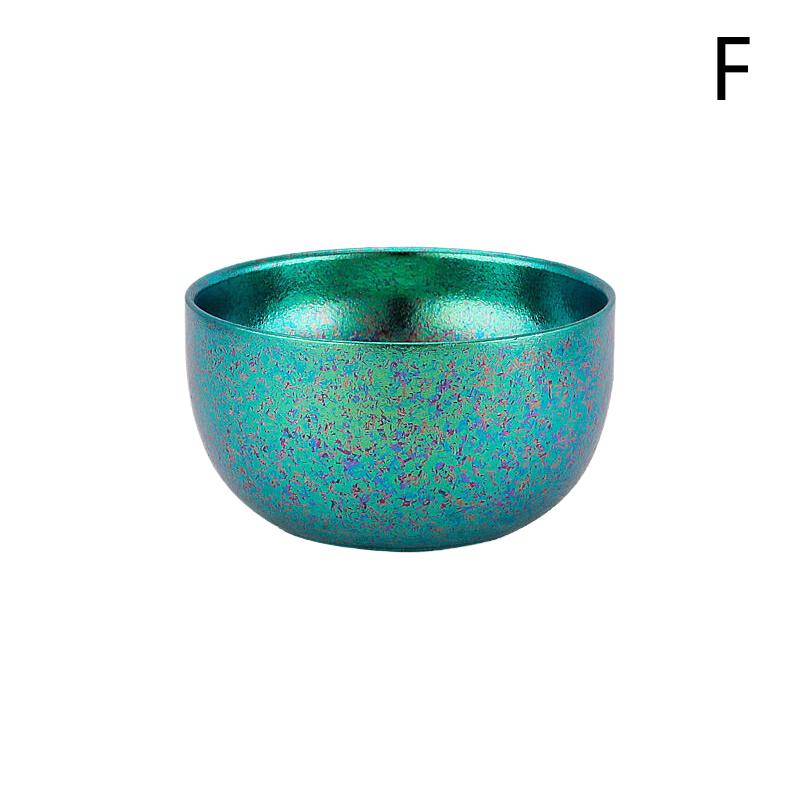 Titanium Cup Pure Titanium Tea Cup Outdoor Camping Portable Tea Set Portable Storage Home Double Layer Anti Scalding Tea Bowl