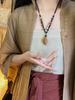 Hand-Woven Pine Nut Wood Bead Necklace - Chinese Retro Style Versatile Fashion Accessory