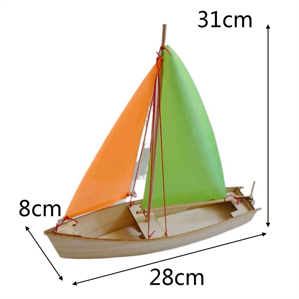 Kids Gifts Brain-training Building Kits Sailing Model Wooden Boat Model Self-propelled Sailing Toy