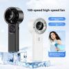 Mini ventilador portátil de mano recargable con pantalla digital y velocidad ajustable