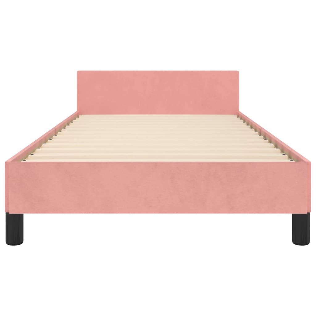Pink Bed Frame with Headboard 80 x 200 cm Velvet