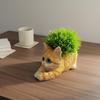 Feline Flower Pot Lifelike Features Cat Shaped Planter Creature Garden Planter Decorative Decoration Resin Cat Statue Pot