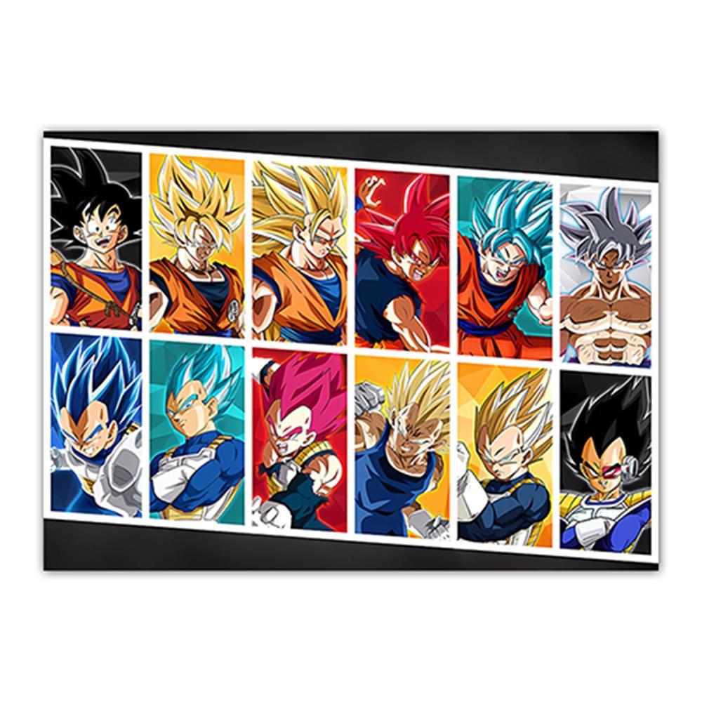 Japanese Modern Anime Retro Dragon Ball Poster Goku Gohan Vegeta Piccolo Friza Canvas Painting Print Wall Art Children Gift