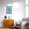 Paper Flower Vase Framed Wall Art Painting, wall decor for living room, Multicolor, Floral, 12.5 X 18.5 inches (Blue-Flower-Acrylic)