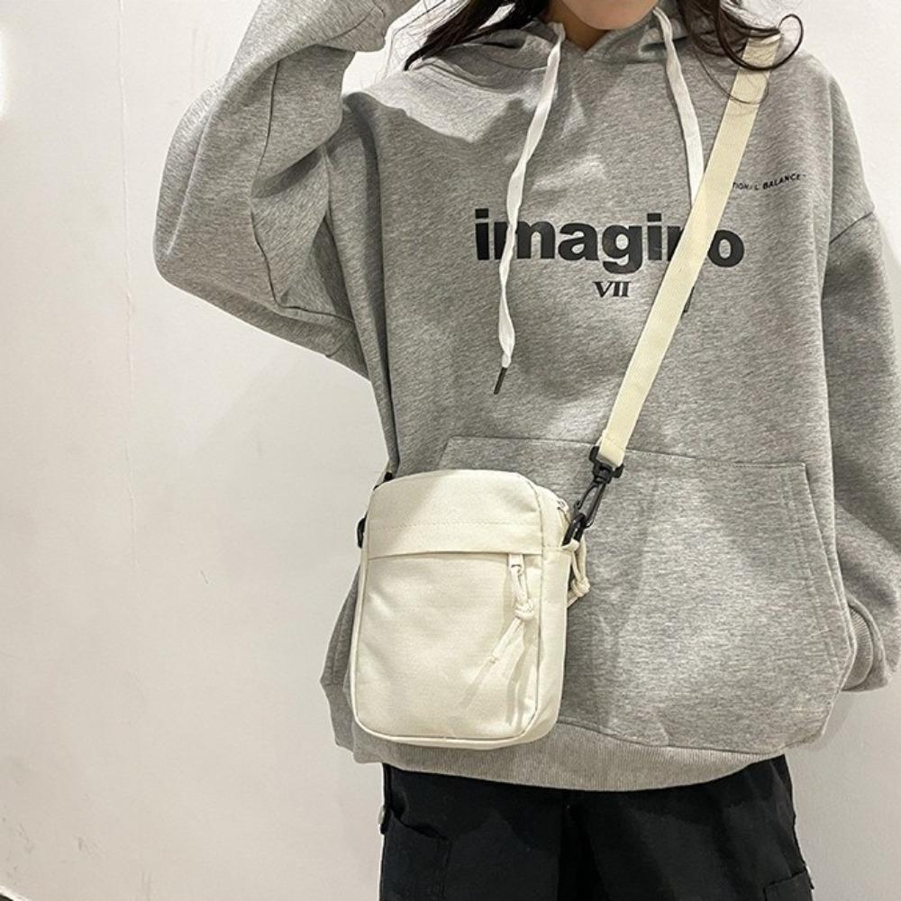 Korean Style Men Shoulder Bag Oxford Simple Phone Bag Simple Canvas Crossbody Bag  Outdoor