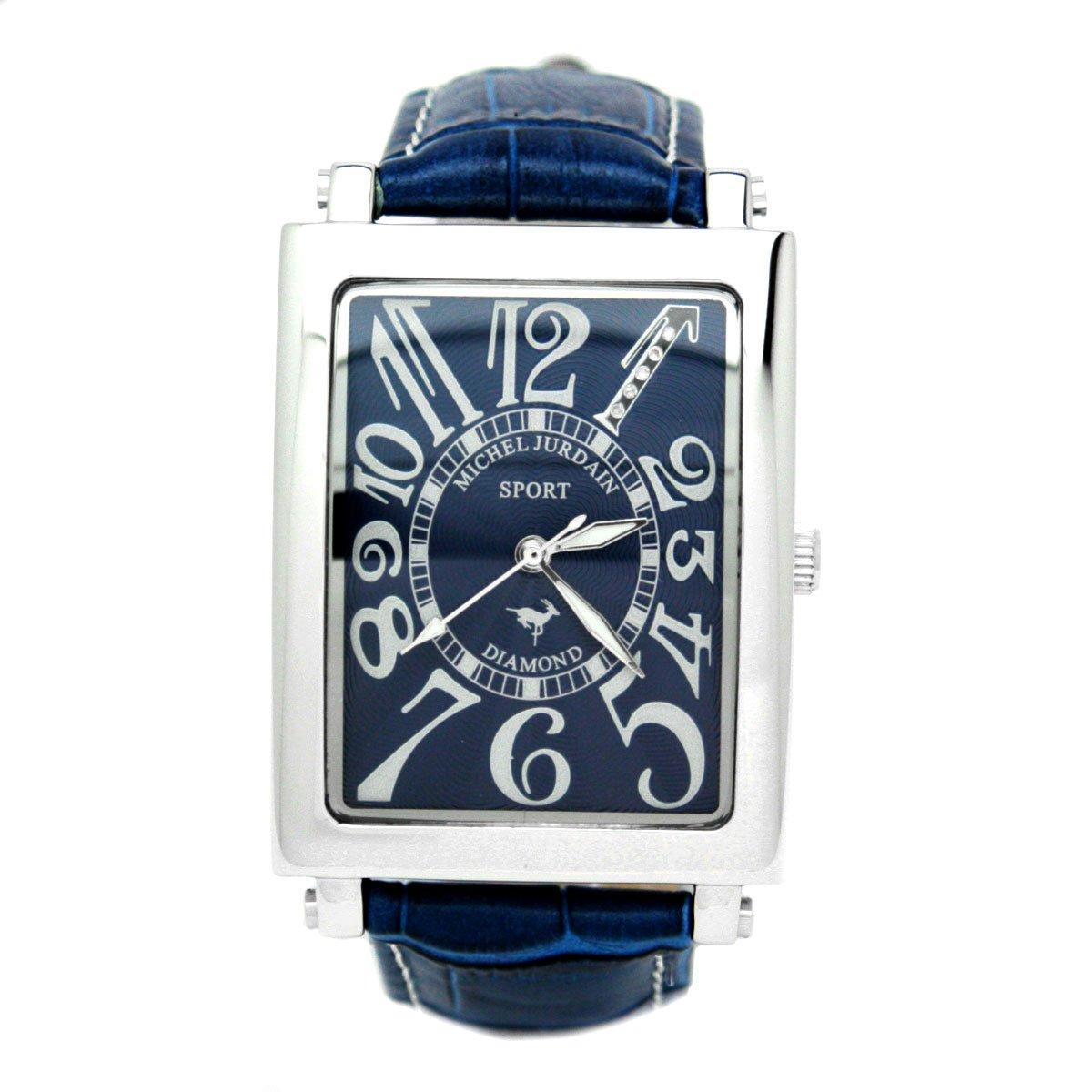 

[Michel Jourdan] Sports Diamond Leather Watch SG3000-8 Blue
