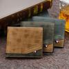 Korean Version Hinge Bronzing Printing Men's Wallet Short, Matte Multi-card Large-capacity Men's Wallet