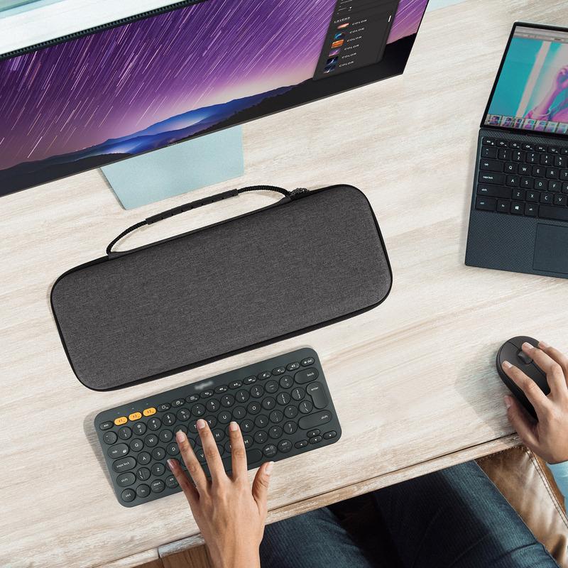 Geekria Hard Case Compatible with Logitech K380 + M355, Protective Travel Bag for Small Compact Keyboard