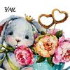 DIY Wall Scene Decorations Watercolor Rabbit & Flowers Light Switch Sticker, Cute Bunny Peel And Stick Decal, Decorative Stickers for Cabinets