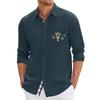 Men's Spring Casual Loose Printed Long Sleeved Shirt Men's Shirt