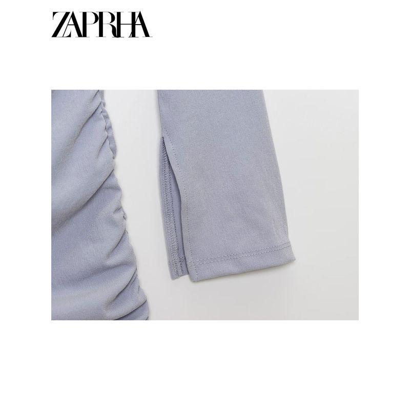 Zaprha 2025 New Sexy off-Shoulder off-Shoulder Collar Fashion Slim fit Pleat Decoration Short Dress 3644303