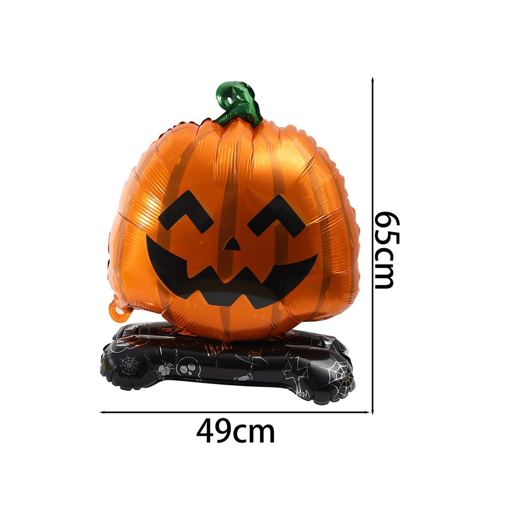 4/1pcs Large Halloween Pumpkin Balloon Aluminum Film Horror Pumpkins Shaped Standing Balloons for Haunted House Party Home Decor