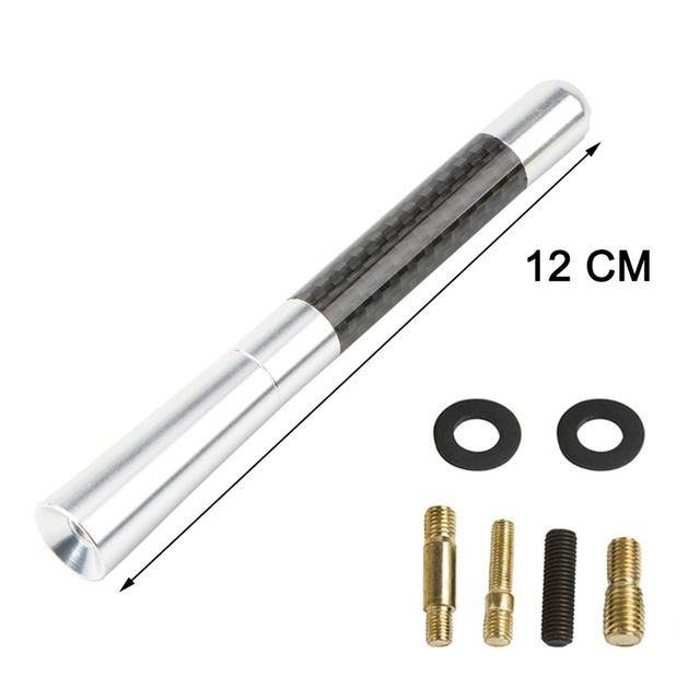 Radio Aerial Antenna Car Roof Antenna Carbon Fiber 3.5/8/12cm Radio FM/AM Metal Receiving Antennas Short Stubby Mast Antenna