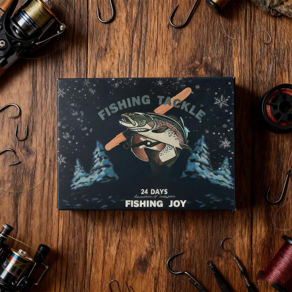 Weihnachts-Advents-Angelköderkalender Outdoor-Angeln 24-Tage-Countdown zu Weihnachten Angelköderkalender für See Bach