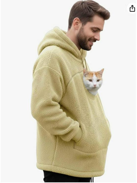 2025 Unisex Trendy Coral Fleece Hooded Sweatshirt - European & American Style, Warm & Casual Medium