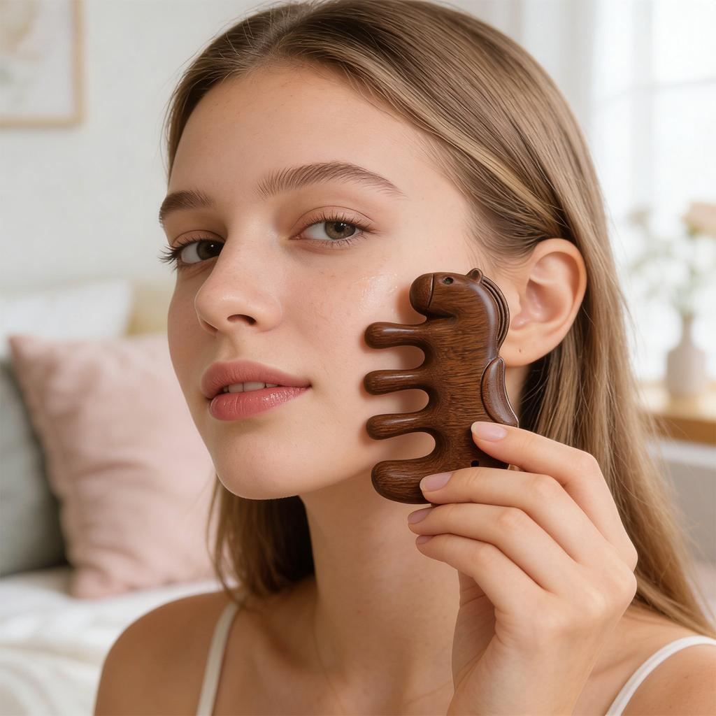 Small Horse Hair Massage Comb, A Soothing Scalp Comb. An Exquisite Gift Suitable For Personal Use Or As A Gift For Others. 1pc