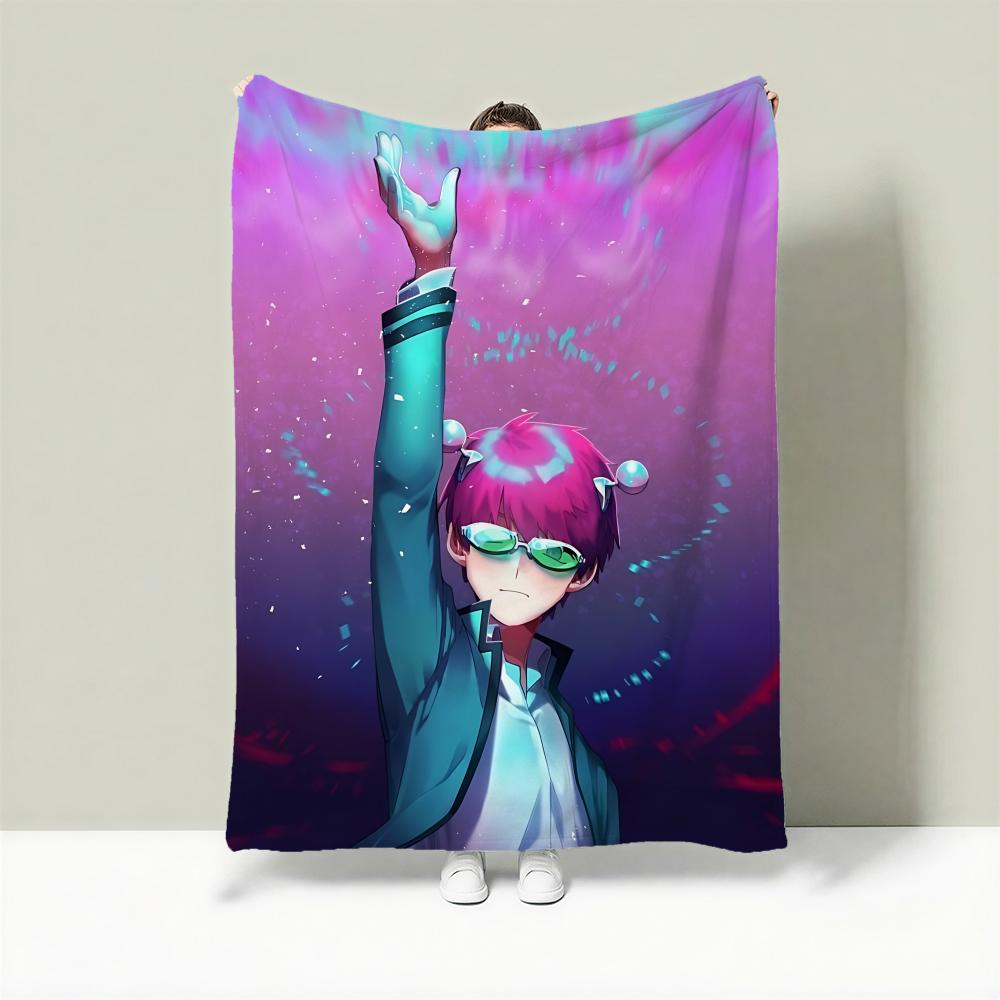 

Anime T-The Disastrous Life of Saiki K. Throw Lightweight 240g Flannel Blanket Soft Skin-friendly for Summer Cooling 75cmx90cm