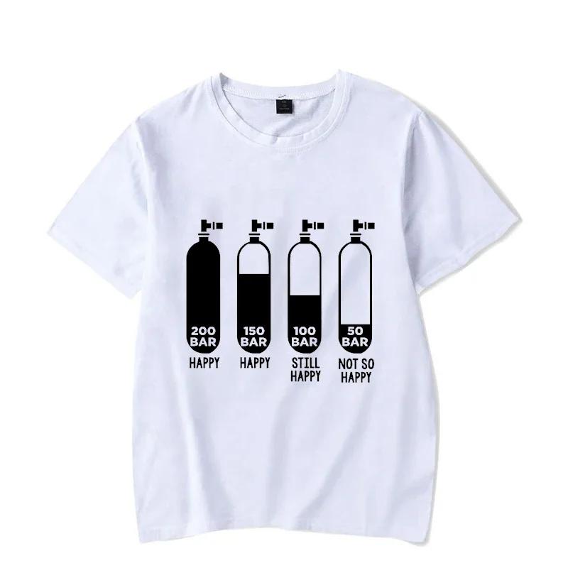 Diver 200 Bar Funny T Shirts Unisex Summer Luminous Harajuku Short Sleeve Streetwear Tops Heartbeat Scuba Diving Unisex and Unisex Tees