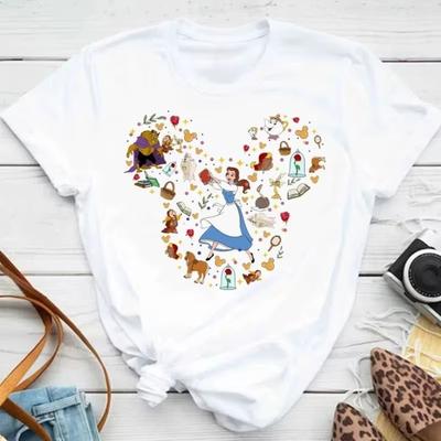 Disney Mulan Princess Printed Tshirt Cute Mickey T Shirt Summer Unisex Casual Short Sleeved Streetwear Tshirts Harajuku Clothes